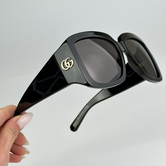 Gucci GG1402S 001 BRAND NEW Sunglasses Black Grey Women Square GG 1402S - Picture 2 of 13